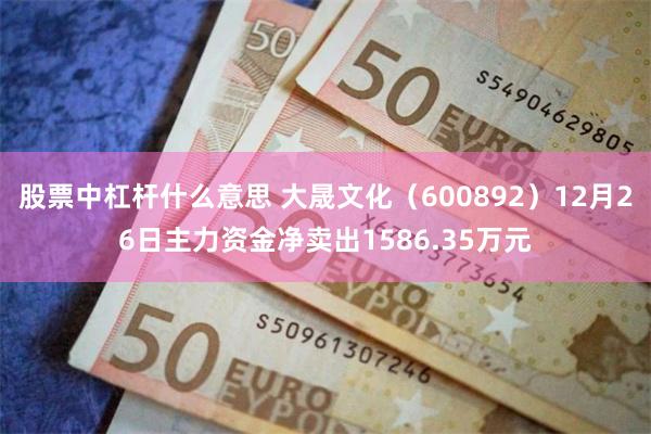 股票中杠杆什么意思 大晟文化（600892）12月26日主力资金净卖出1586.35万元