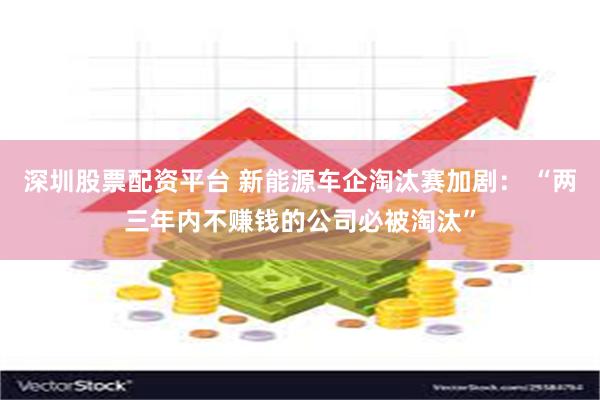 深圳股票配资平台 新能源车企淘汰赛加剧： “两三年内不赚钱的公司必被淘汰”