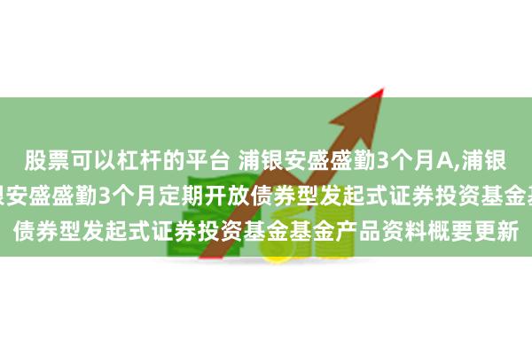 股票可以杠杆的平台 浦银安盛盛勤3个月A,浦银安盛盛勤3个月C: 浦银安盛盛勤3个月定期开放债券型发起式证券投资基金基金产品资料概要更新